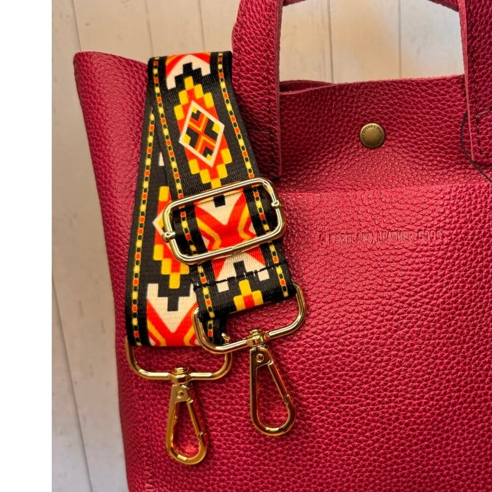 Funky Aztec Purse Strap Orange Yellow Black Crossbody Bag Strap Purse Strap